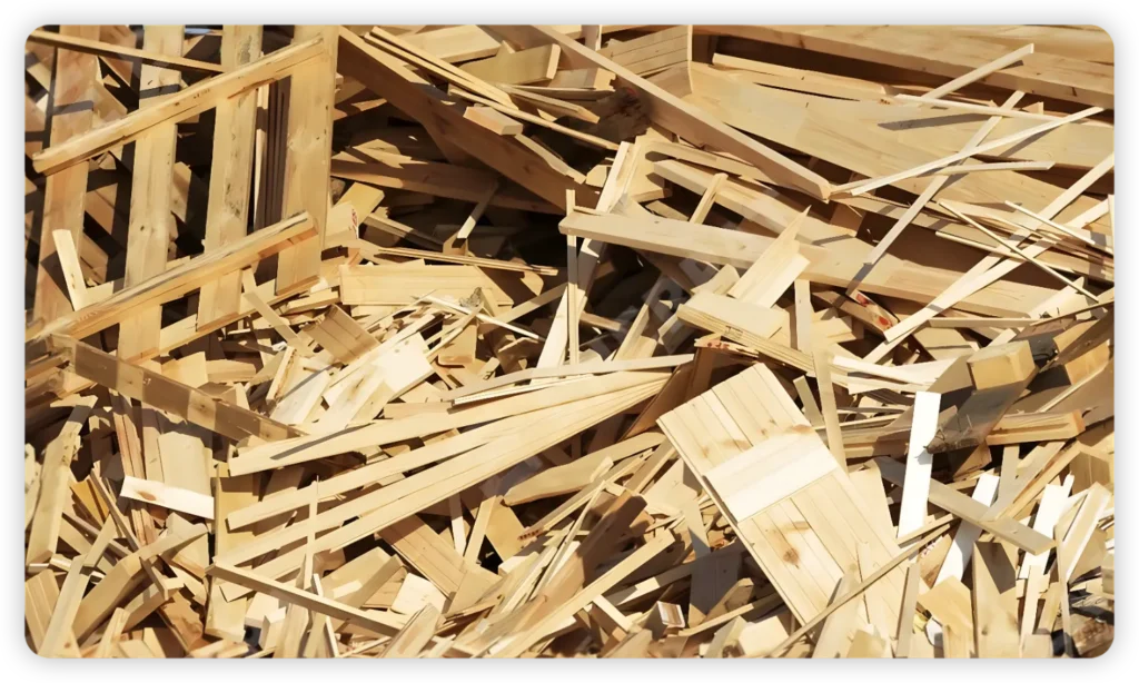 palettes de déchets de bois