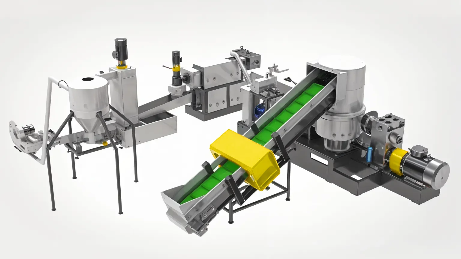 Industrial machinery with conveyor system