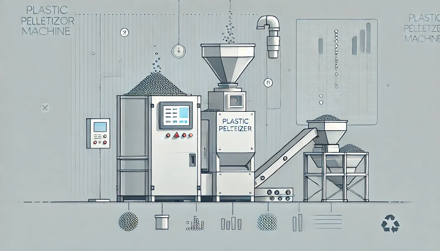 재활용을 위한 플라스틱 펠리타이저 기계