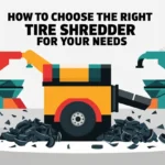 Illustration of tire shredder processing used tires