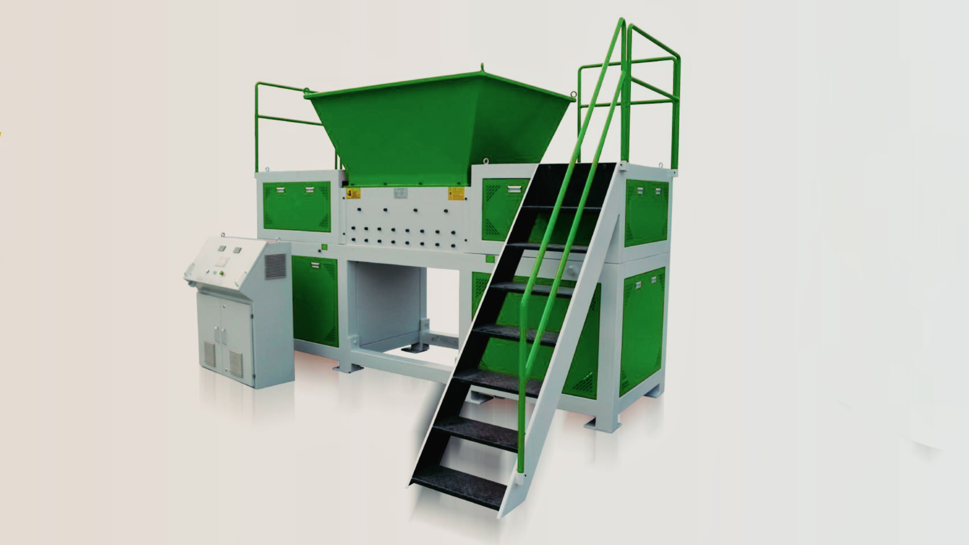 Machine de recyclage des déchets industriels verts avec escaliers