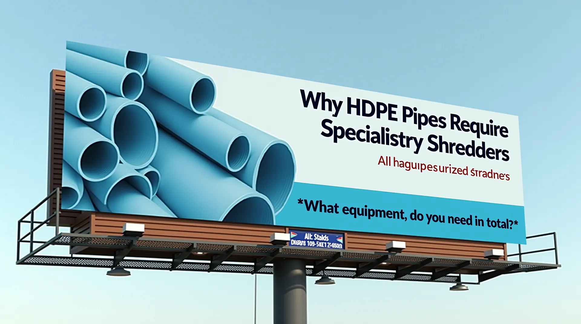 Billboard advertising HDPE pipe shredders