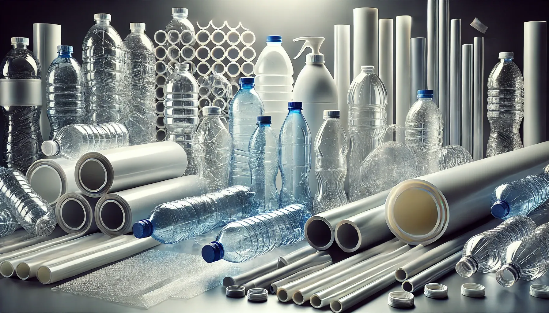 Assorted plastic products for recycling purposes