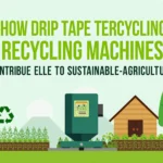 Illustration of drip tape recycling machine in agriculture