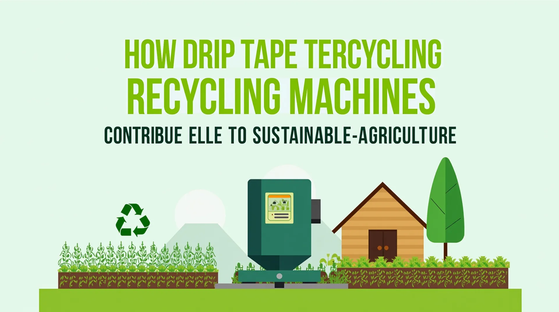 Illustration of drip tape recycling machine in agriculture